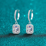 Wedding Jewelry Huggie with Solitaire Moissanite Diamond Dangle Earrings -EM038