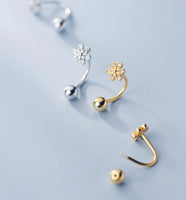 Small flower drop Screw back Studs Earrings - ESB018