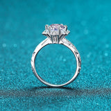 Solitaire Moissanite 1ct Statement Ring, Snowflakes Shape Engagement Ring- RM058