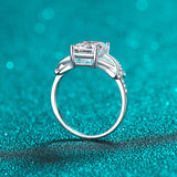 Emerald Cut Brilliant Moissanite Rings; Rectangle Moissanite Wedding Ring - RM059