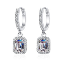 Wedding Jewelry Huggie with Solitaire Moissanite Diamond Dangle Earrings -EM038