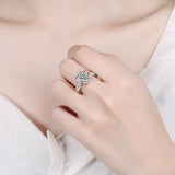 Moissanite Spring Twist Flower Solitaire Engagement Ring- RM061