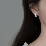 Daisy Flower Wide Hoop Huggie Earrings-SH051