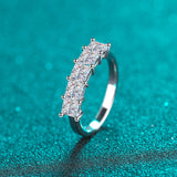 Moissanite Wedding Princess Cut Diamond Band Rings;-RM507