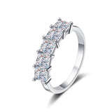 Moissanite Wedding Princess Cut Diamond Band Rings;-RM507