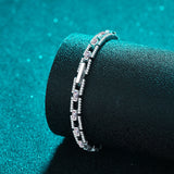 Luxury Moissanite Wedding Jewelry; Round Cut Moissanite Bride Bracelet-BM009