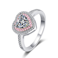 Moissanite Pink Rose Heart Engagement Ring- RM069