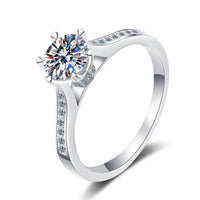 Moissanite Engagement Ring-6 Prongs Solitaire w/ Spinning Ring-RM043