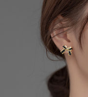 Cute Black Bow Studs Earrings - SS070