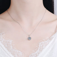 Solitaire Flower Moissanite Silver Necklace-NM003