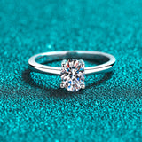 Moissanite Wedding Oval Cut Statement Ring-RM066