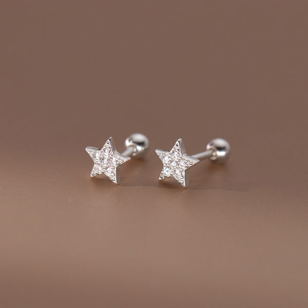 Shining Stars Screw back Studs Earrings - ESB025