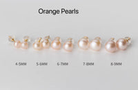 Bright Bead Ball Solitaire Orange Purple White Pearl Studs Earrings-SS085