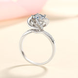 Moissanite Spring Twist Flower Solitaire Engagement Ring- RM061