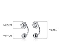 Small flower drop Screw back Studs Earrings - ESB018