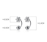 Small flower drop Screw back Studs Earrings - ESB018