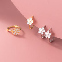 Flower Small Hoop Huggie Earrings-SH028