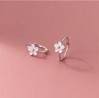 Flower Small Hoop Huggie Earrings-SH028