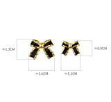 Cute Black Bow Studs Earrings - SS070