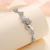 Moissanite Bracelet; Rose Flower Diamond-BM011