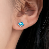 Blue Planets Studs Earrings - SS020