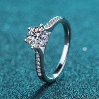 Moissanite Engagement Ring-6 Prongs Solitaire w/ Spinning Ring-RM043