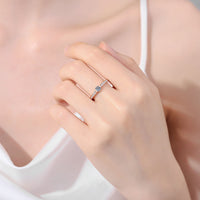 Moissanite Round Cut Rose Gold Small Diamond Rings; Band Ring-RM067