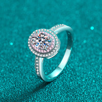 Moissanite Pink Rose Oval Engagement Ring- RM068