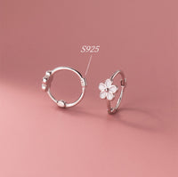 Flower Small Hoop Huggie Earrings-SH028