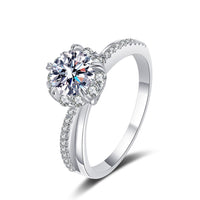 Moissanite Rose Flower Petals Engagement Ring - RM033