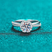 Moissanite Rose Flower Petals Engagement Ring - RM033