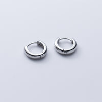 Thickness Classic Silver Huggie Earrings-SH060