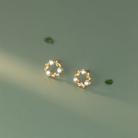 Small Wreath Stud Earrings - ECZ031