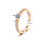 Moissanite Round Cut Rose Gold Small Diamond Rings; Band Ring-RM067