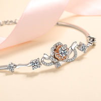 Moissanite Bracelet; Rose Flower Diamond-BM011