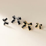 Cute Black Bow Studs Earrings - SS070