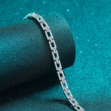 Luxury Moissanite Wedding Jewelry; Round Cut Moissanite Bride Bracelet-BM009