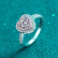 Moissanite Pink Rose Heart Engagement Ring- RM069