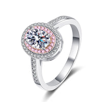 Moissanite Pink Rose Oval Engagement Ring- RM068