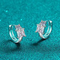 Solitaire Moissanite Princess Cut Square Diamond Huggies Earrings-EM036