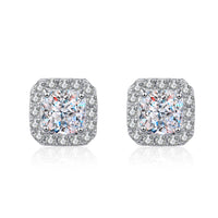 Solitaire Princess Cut Moissanite Studs Earrings-EM041