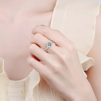 Moissanite Rose Flower Petals Engagement Ring - RM033