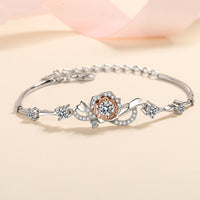 Moissanite Bracelet; Rose Flower Diamond-BM011