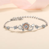 Moissanite Bracelet; Rose Flower Diamond-BM011