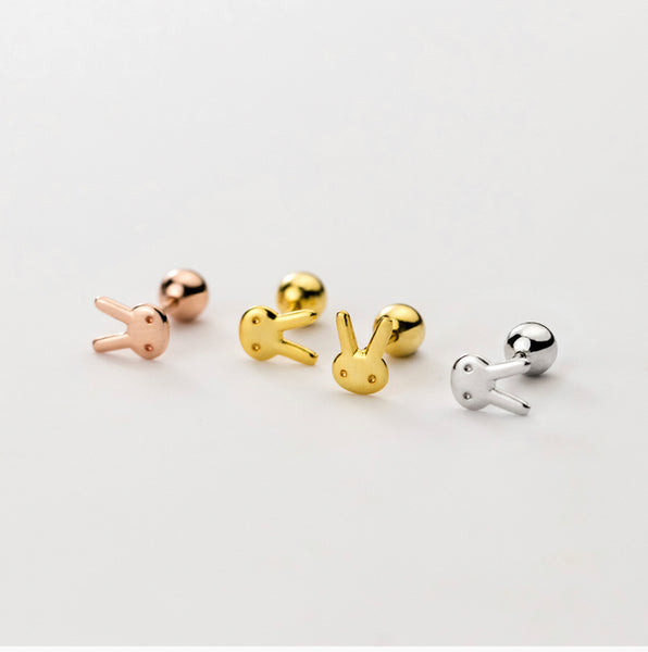 Small Rabbit Screw back Studs Earrings - ESB012