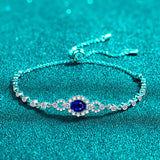 Blue Moissanite Diamond handmade silver bracelets | blue