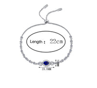 Blue Moissanite Diamond handmade silver bracelets blue measurement