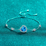 Blue Silver Heart Bracelet