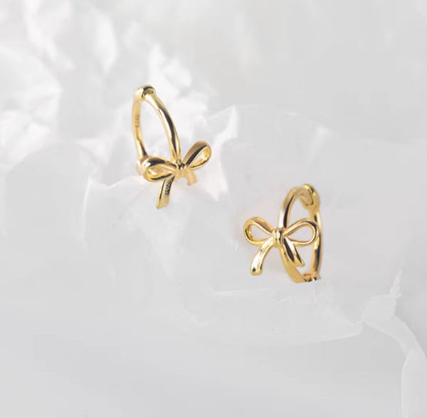 Bow Huggies Earrings-SH077