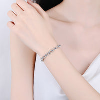 Luxury Moissanite Wedding Jewelry; Round Cut Moissanite Bride Bracelet-BM009